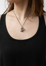 Chunky Pepita Patinated Brass Necklace - December Thieves