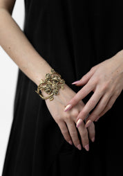 Brass Rose and Leaves Cuff - December Thieves