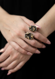 Adjustable Monte Patinated Brass Open Ring - December Thieves