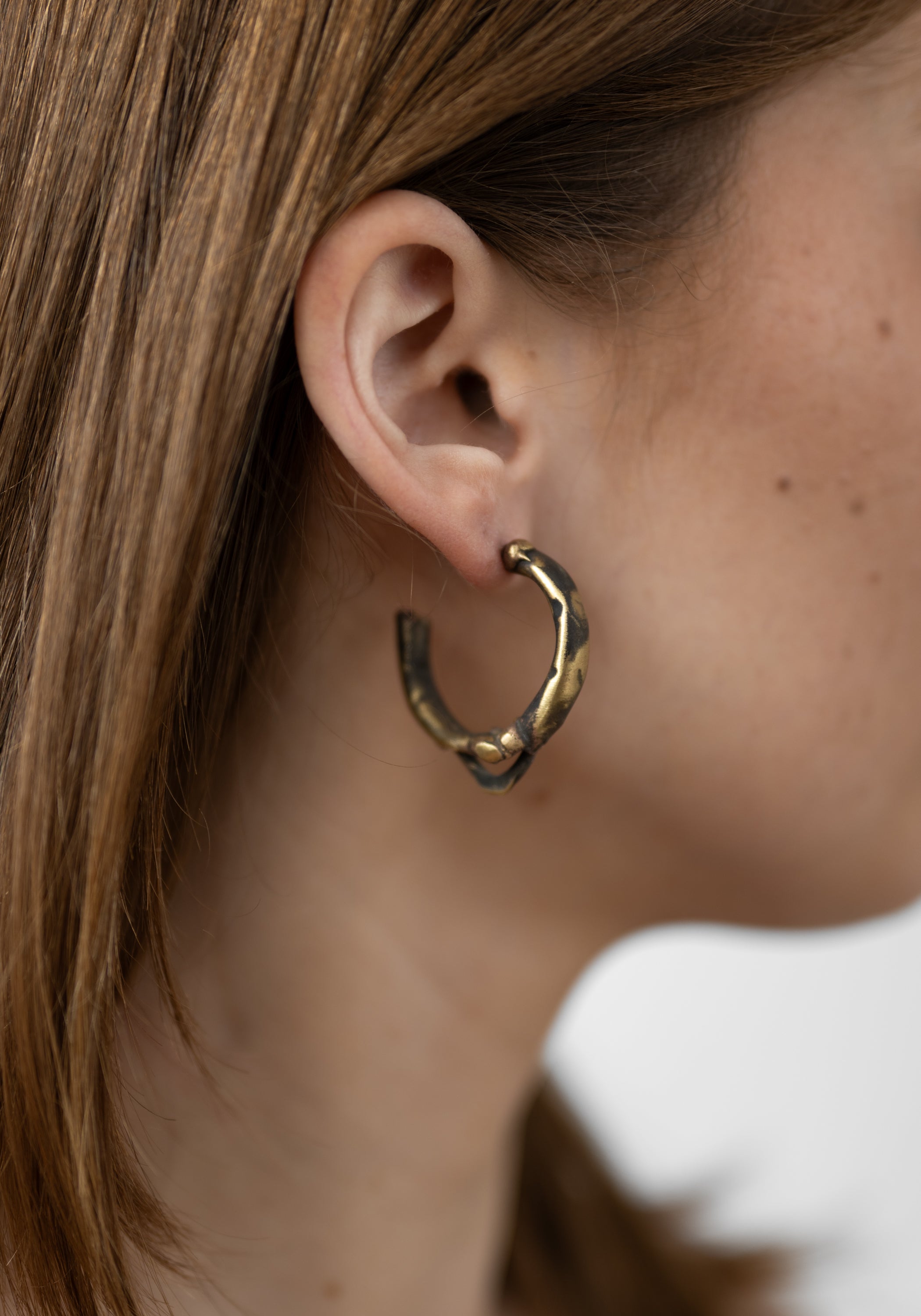 Brote Patinated Brass Hoops - December Thieves
