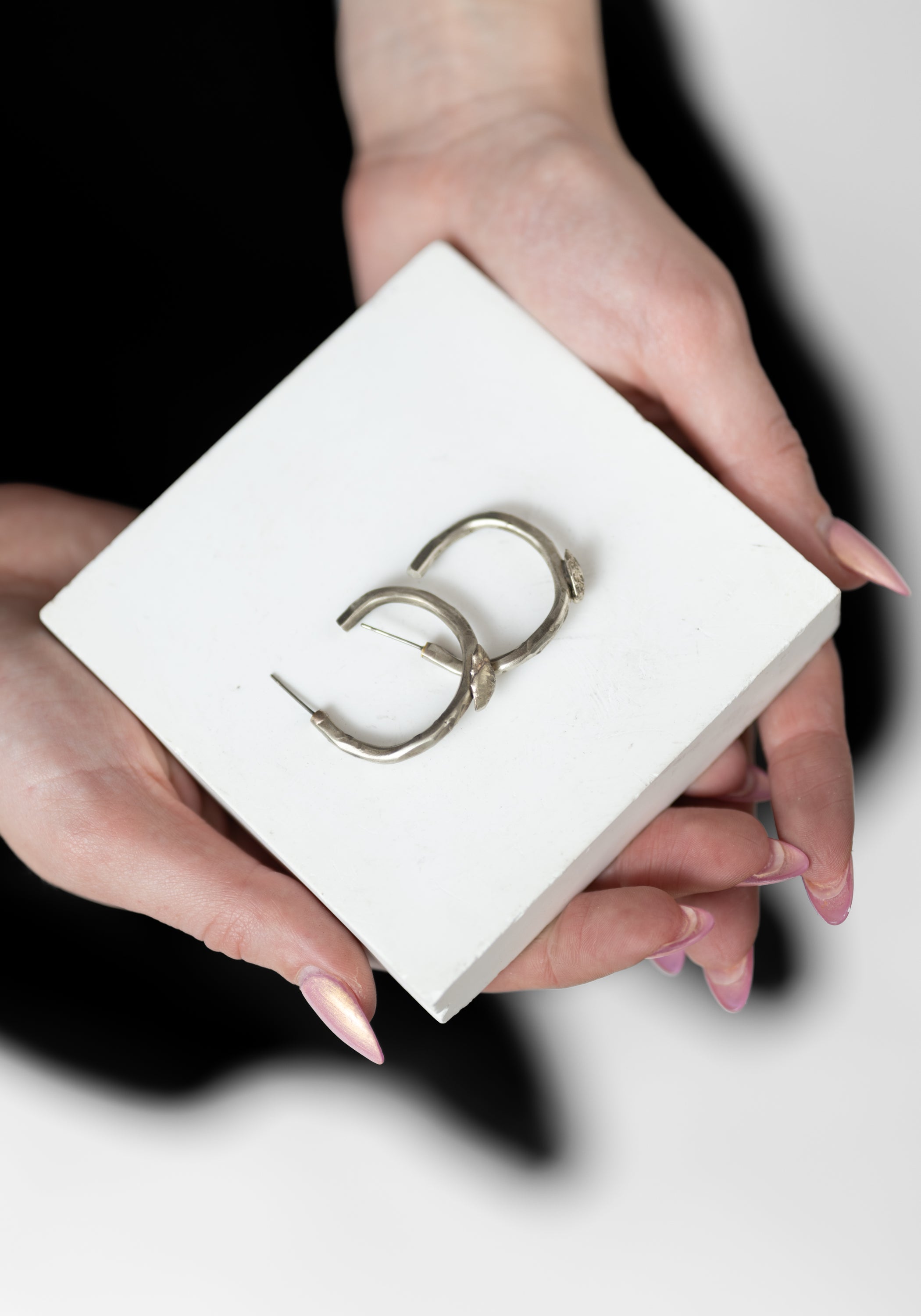 Pimpollo Patinated White Brass Hoops - December Thieves
