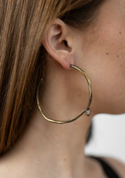 Large Pimpollo Patinated Brass Hoops - December Thieves