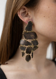 Bold Fragmento Patinated Brass Earrings - December Thieves