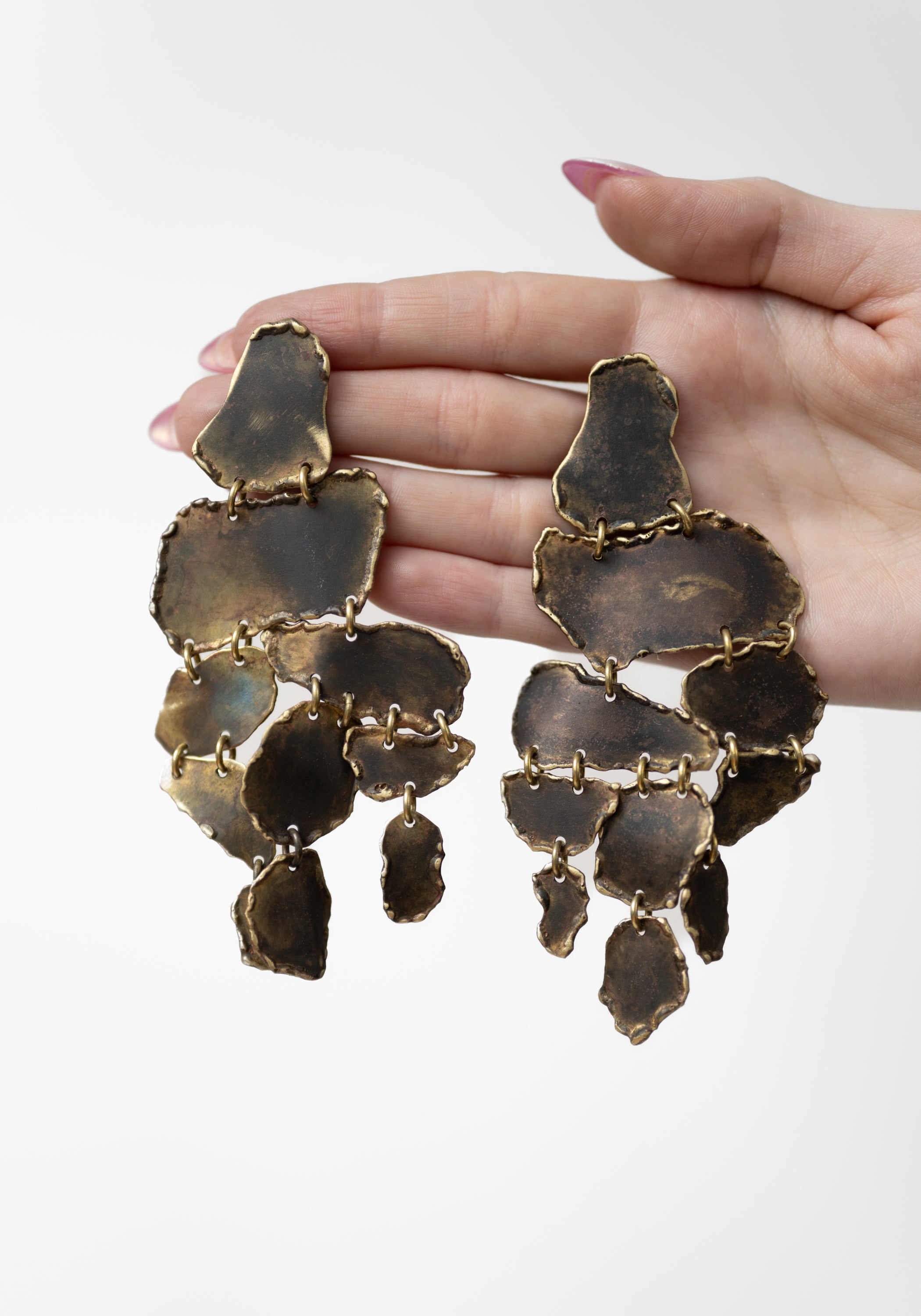 Bold Fragmento Patinated Brass Earrings - December Thieves