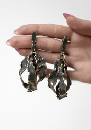 Crater Patinated White Brass Earrings - December Thieves