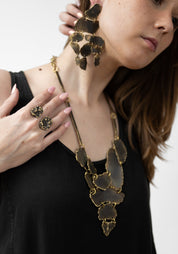 Bold Fragmento Patinated Brass Necklace - December Thieves