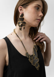 Bold Fragmento Patinated Brass Earrings - December Thieves