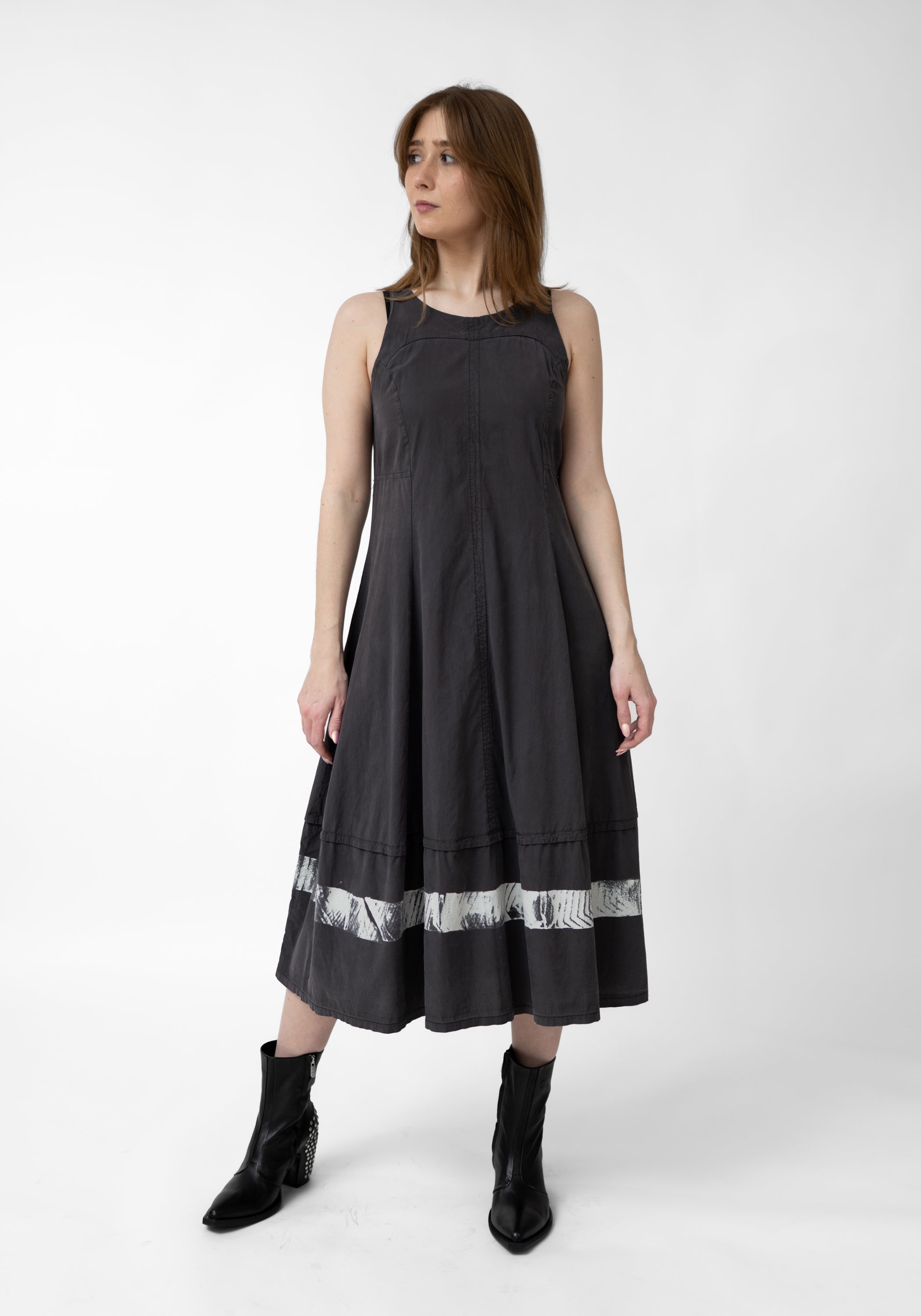 Printed Sleeveless Full Skirt Dress - December Thieves