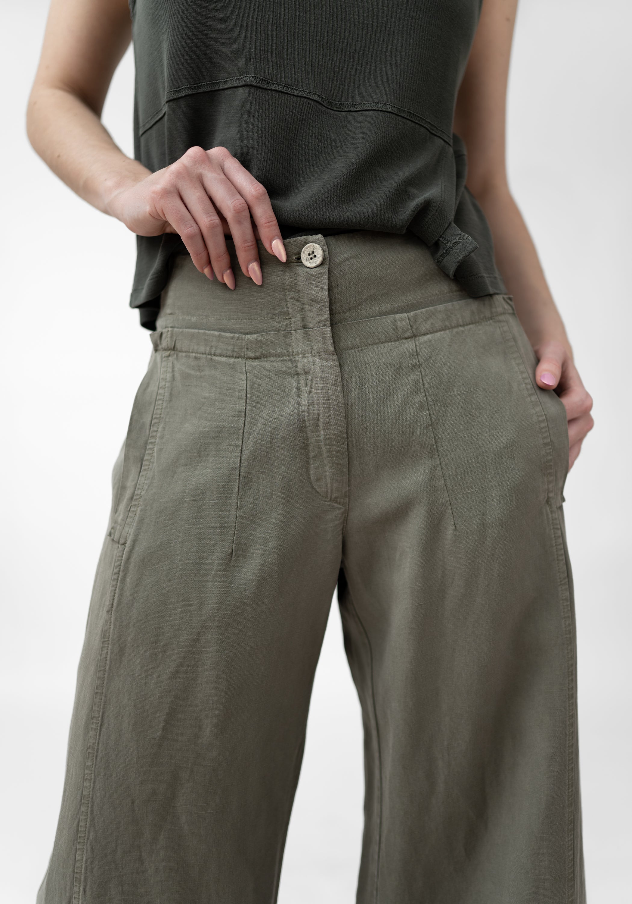 Paneled Detail Wide Leg Pants - December Thieves
