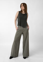 Paneled Detail Wide Leg Pants - December Thieves
