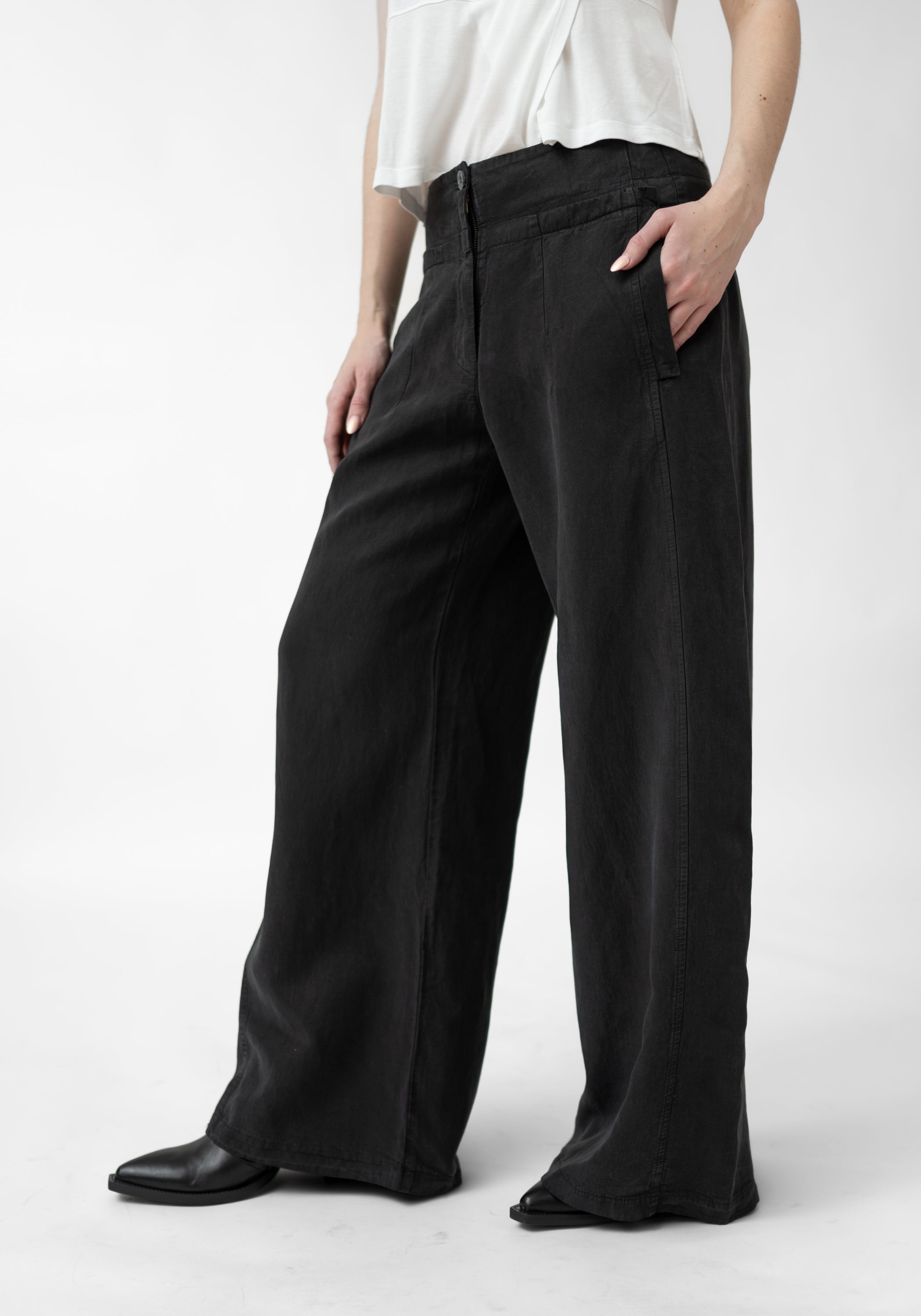 Paneled Detail Wide Leg Pants - December Thieves
