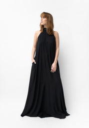 Belt Collar Maxi Dress