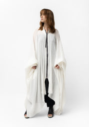 Oversized Semi-Sheer Textured Drop Shoulder Zip Front Jacket