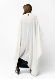 Oversized Semi-Sheer Textured Drop Shoulder Zip Front Jacket