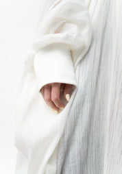 Oversized Semi-Sheer Textured Drop Shoulder Zip Front Jacket