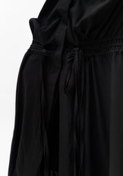 Oversized Ruche Details Maxi Length Snap Front Jacket