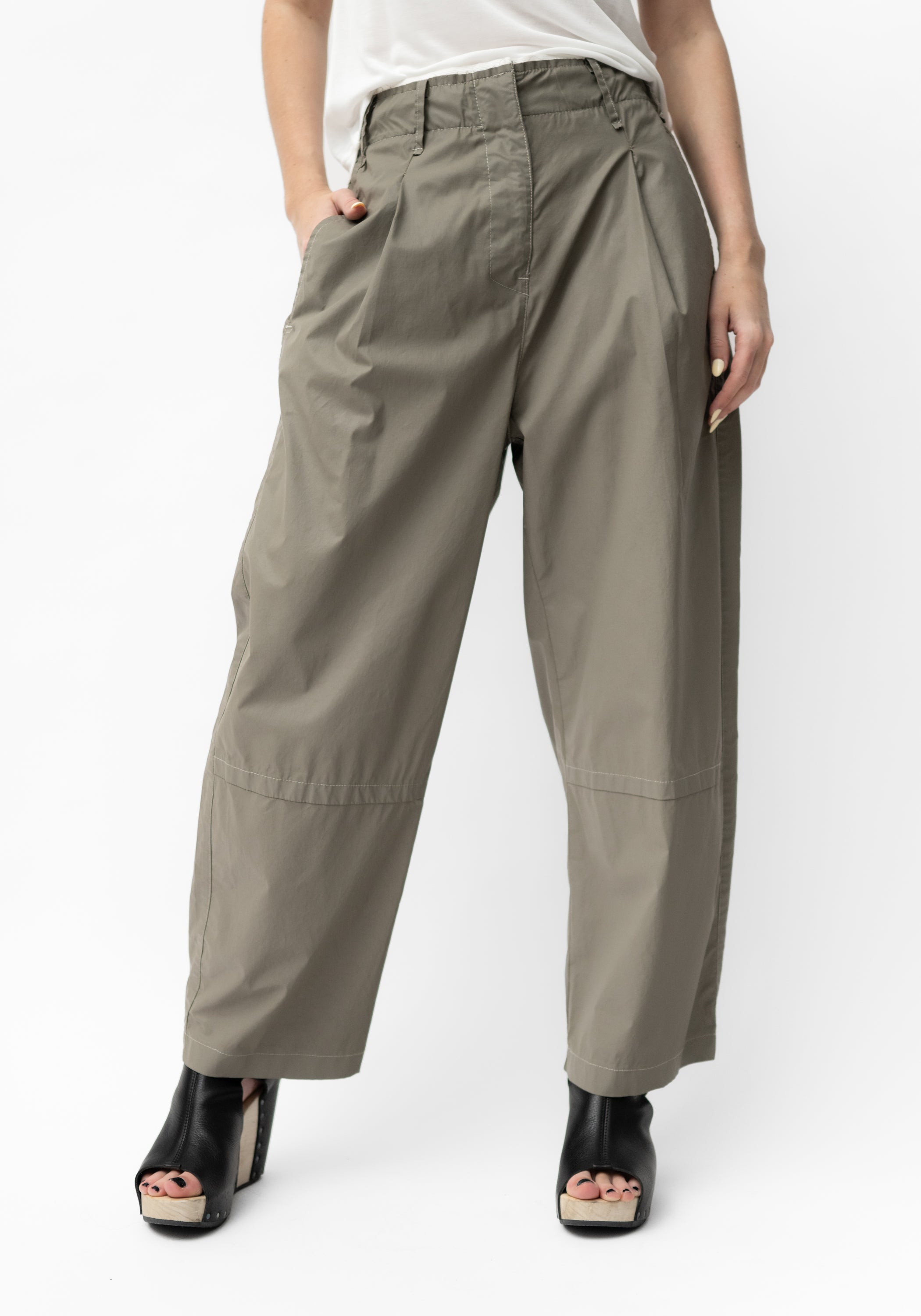 Coated Dart Detail Pants in COBALT, TOAST or BLACK