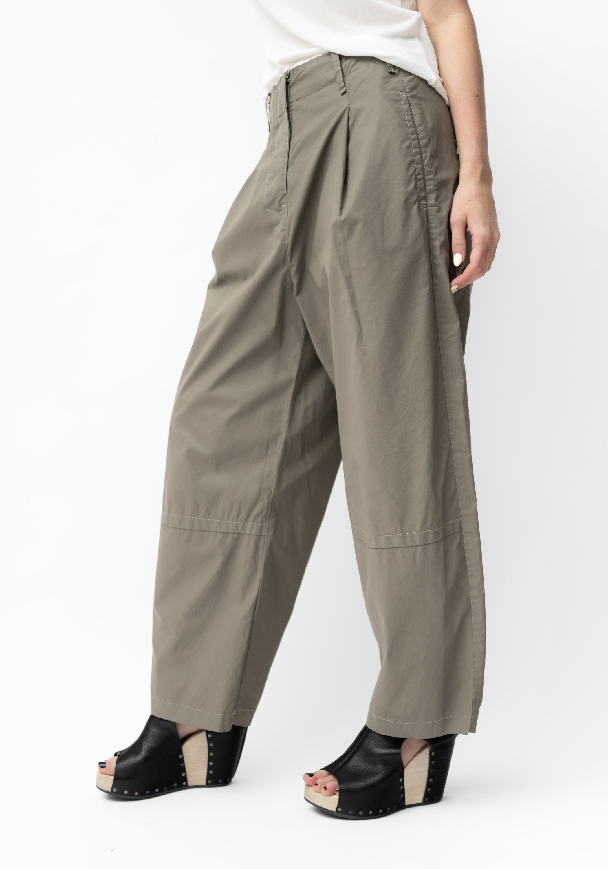 Coated Dart Detail Pants in COBALT, TOAST or BLACK