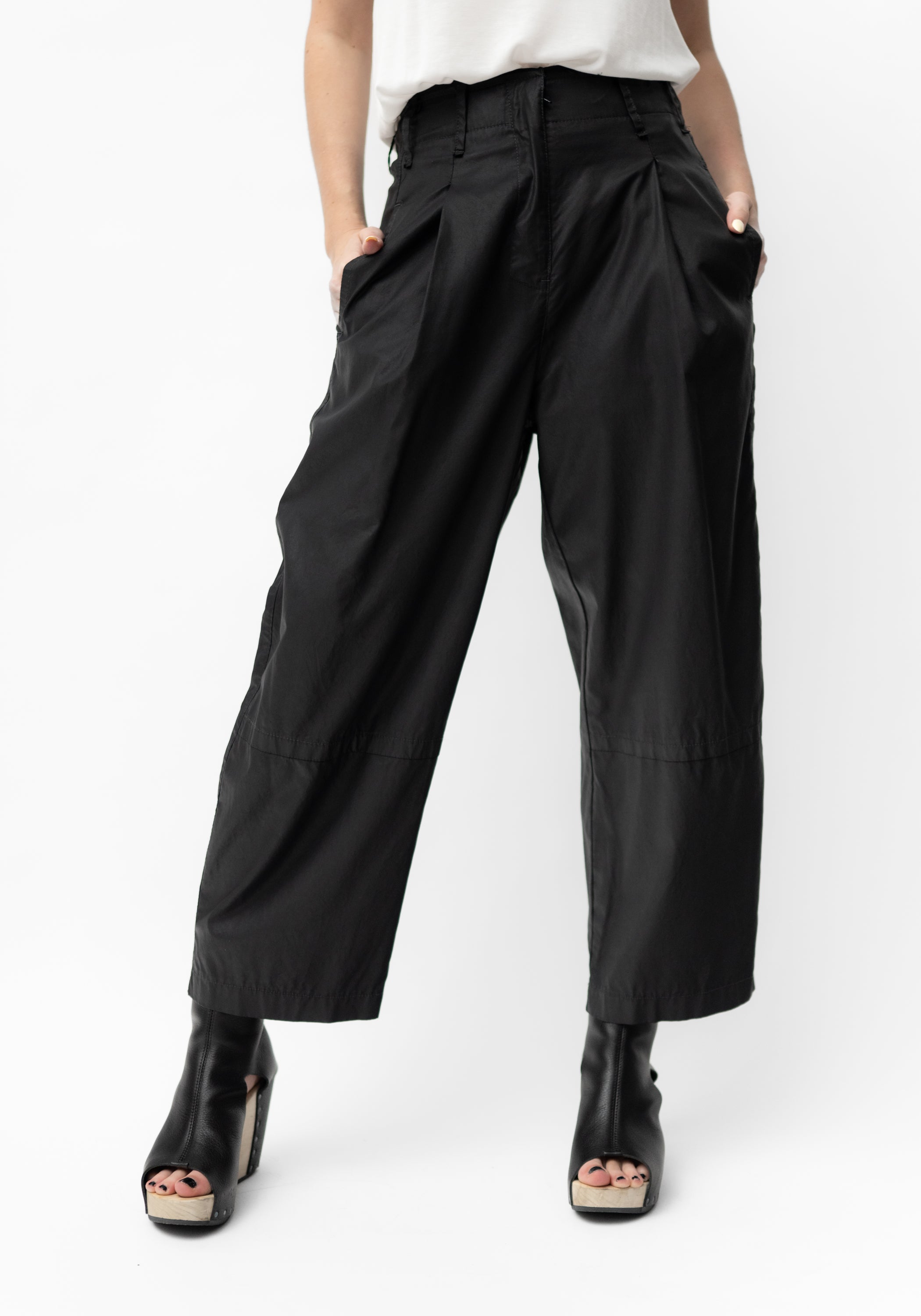 Coated Dart Detail Pants in COBALT, TOAST or BLACK