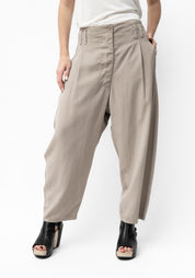 Pleat Waist Cropped Wide Leg Pants in INK, STONE and BLACK