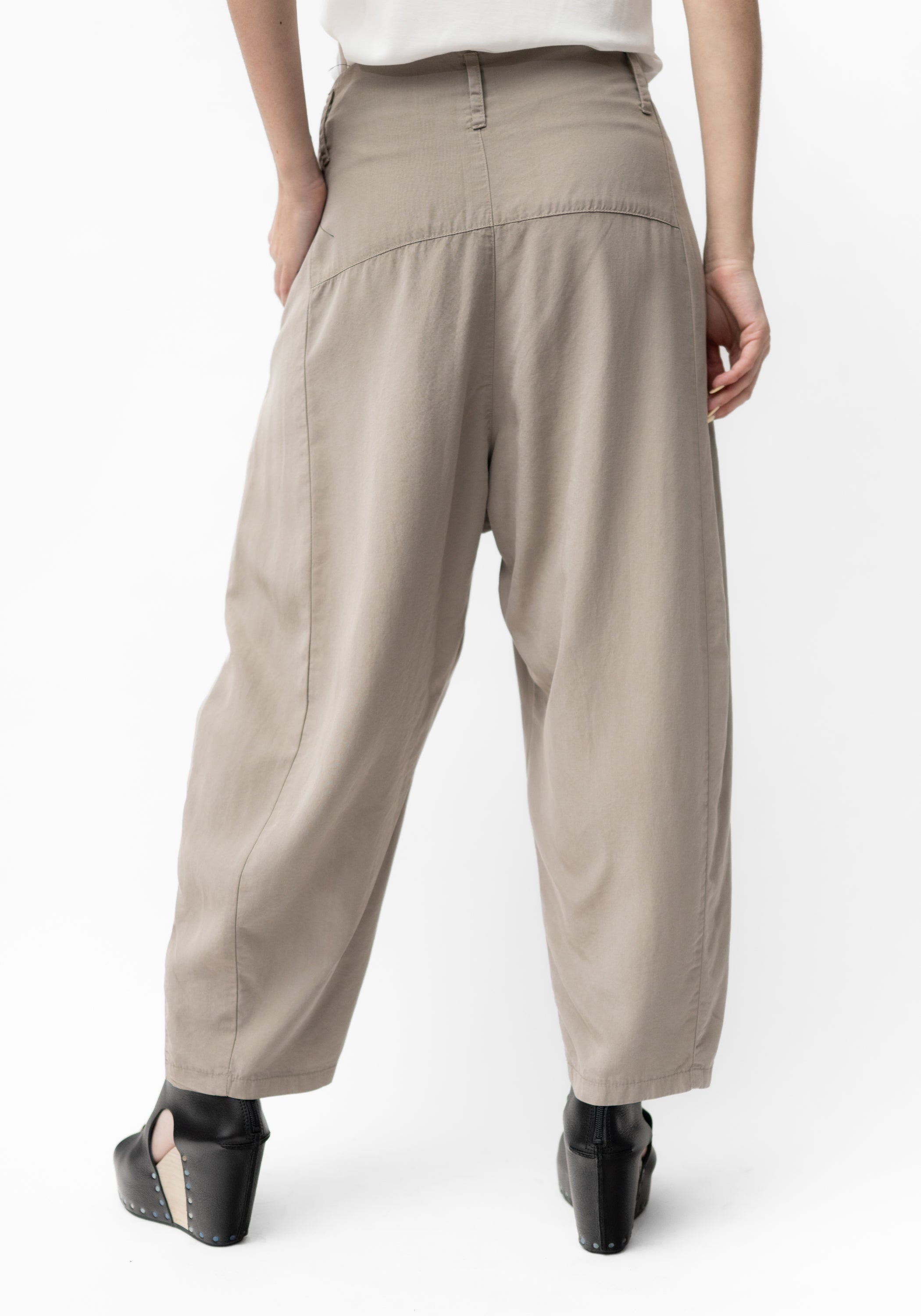 Pleat Waist Cropped Wide Leg Pants in INK, STONE and BLACK