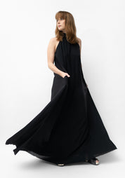 Belt Collar Maxi Dress
