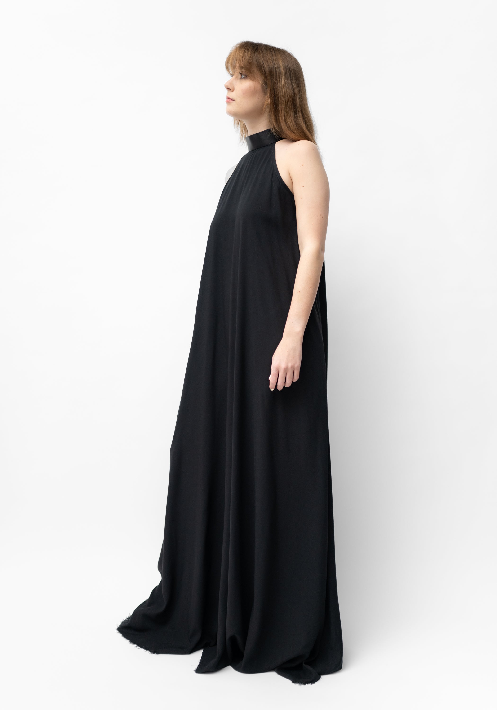 Belt Collar Maxi Dress