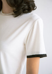 Cropped Contrast Trim T-Shirt
