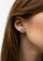 14k Gold Delicate Amazonite Studs
