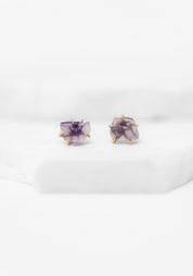 14k Gold Amethyst Studs
