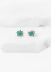 14k Gold Delicate Amazonite Studs