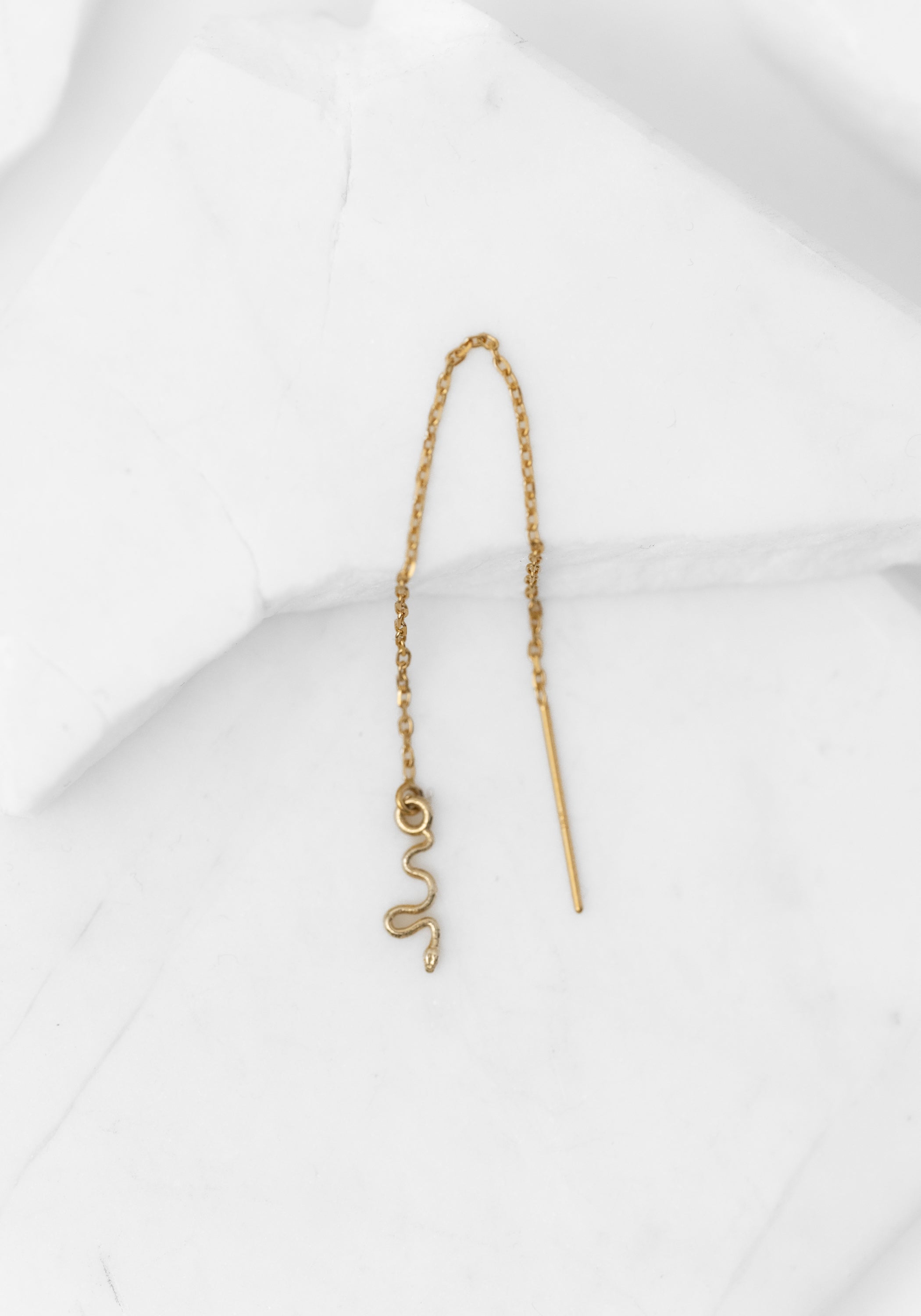Single 14K Gold Delicate Snake Threader