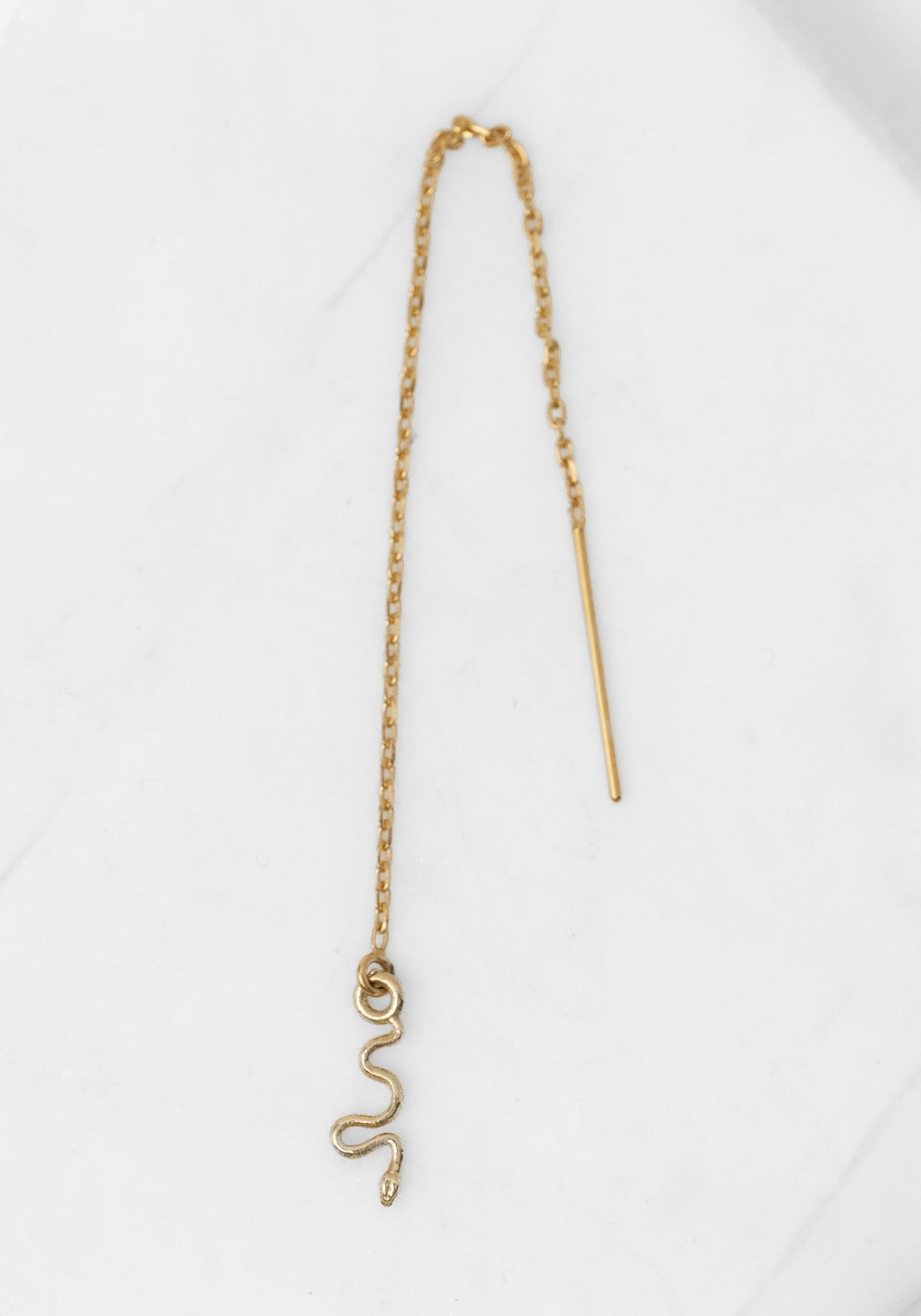 Single 14K Gold Delicate Snake Threader