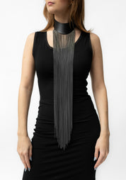 Zaha Leather Cascading Chain Necklace