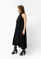 Belt Collar Midi Dress