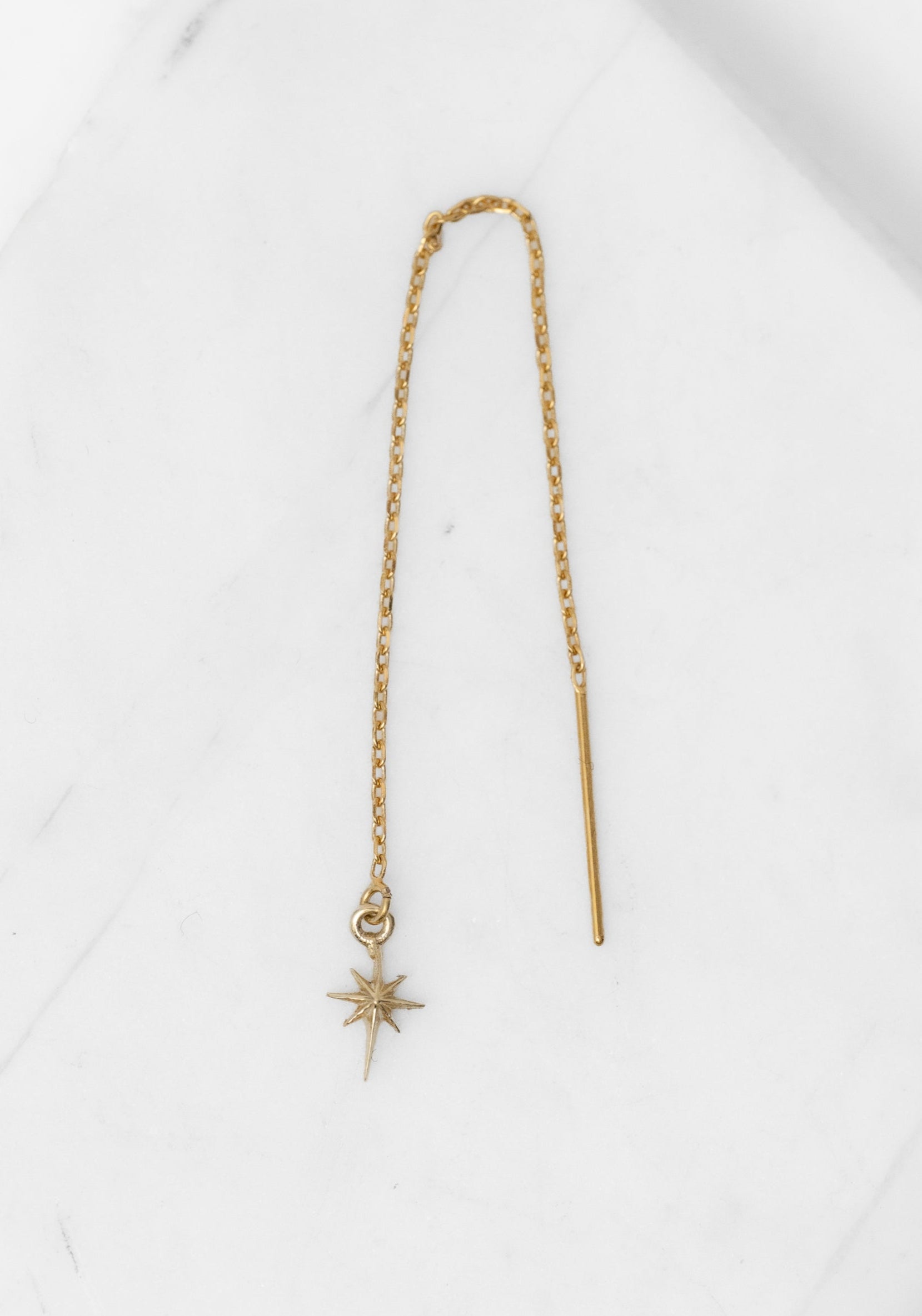 Single 14K Gold Delicate Star Threader