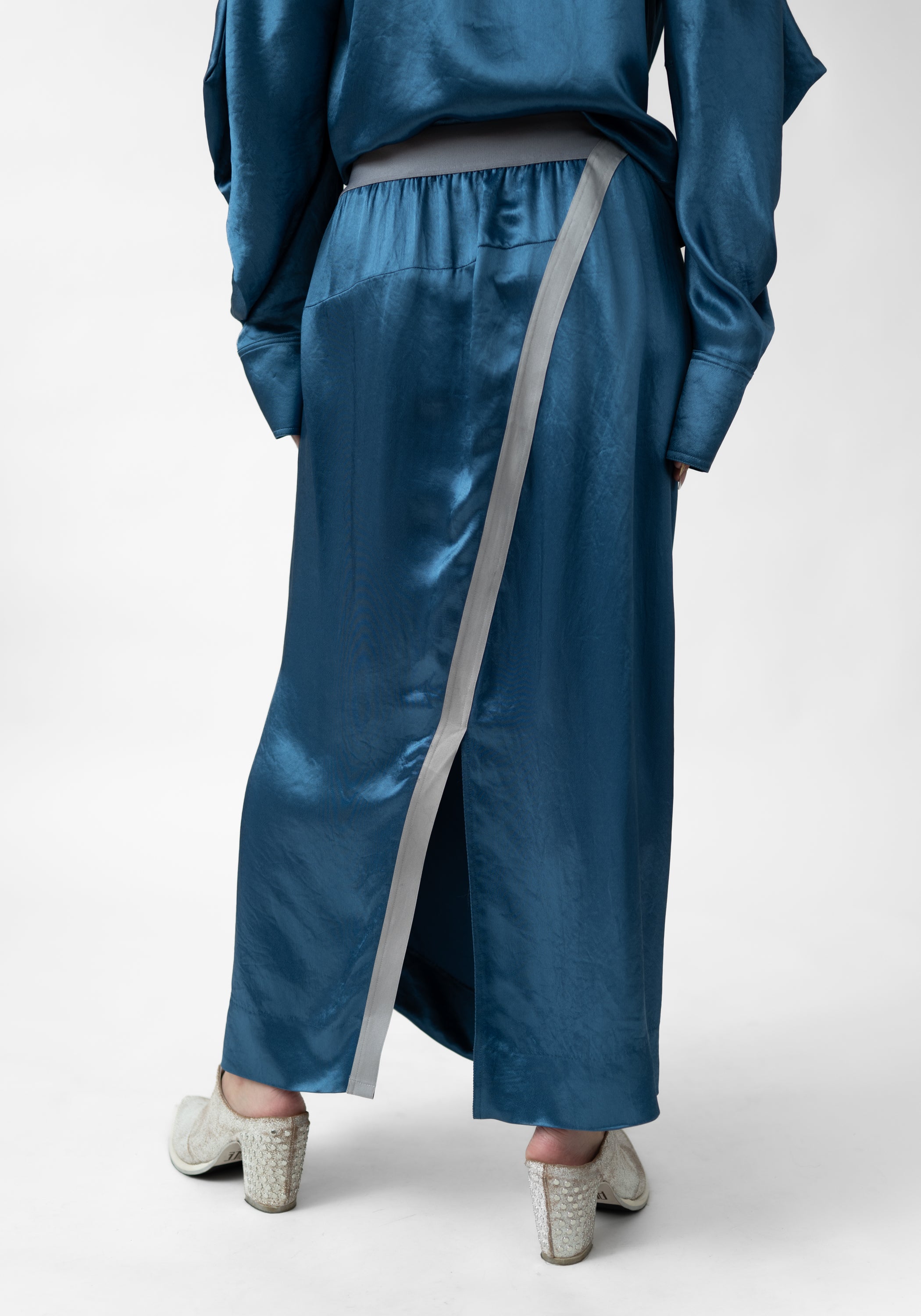 Asymmetric Draped Front Twist Detail Skirt - December Thieves