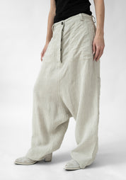 Wide Leg Drop Seat Textured Linen Pants - December Thieves