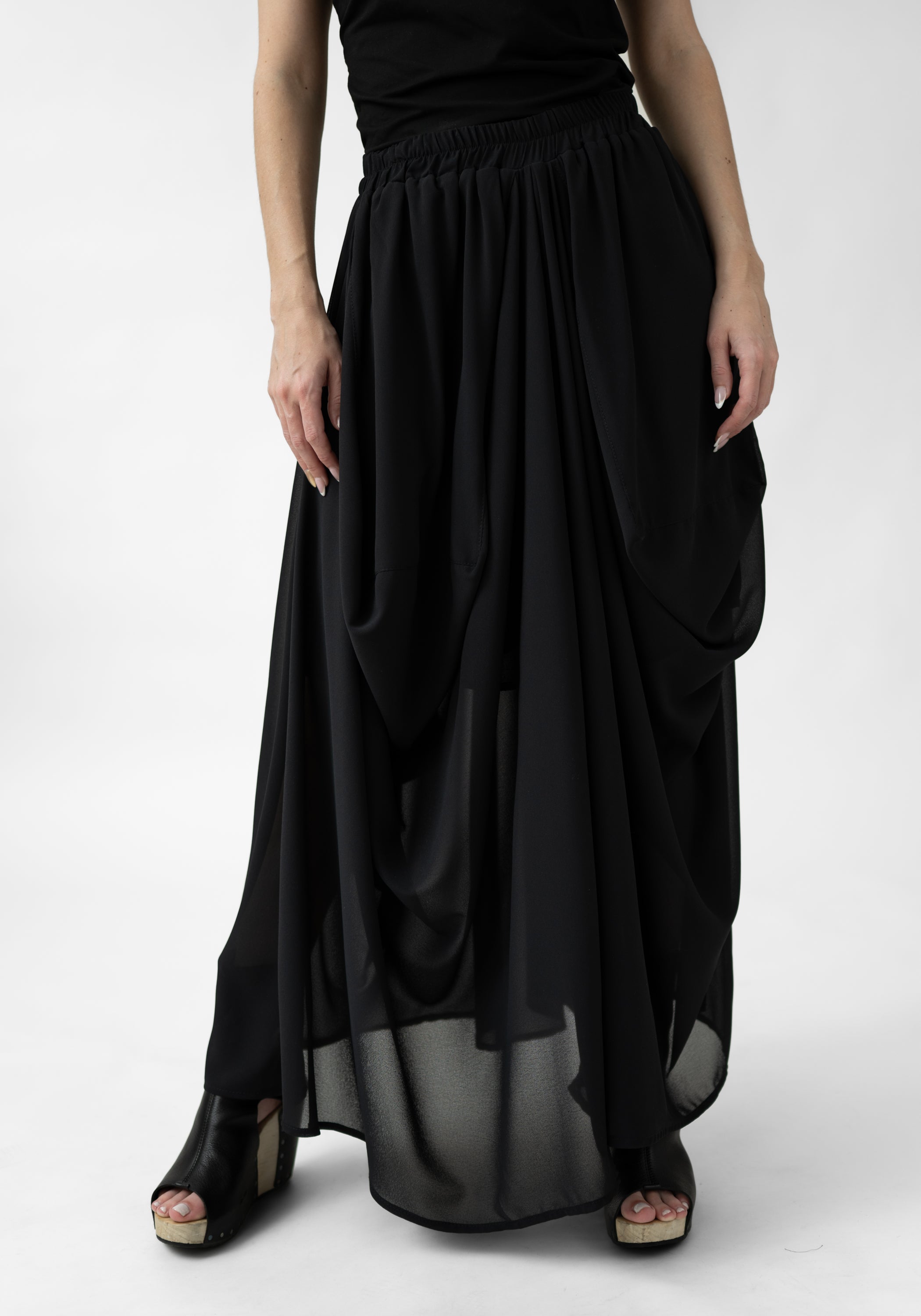 Drape Detail Layered Maxi Skirt - December Thieves