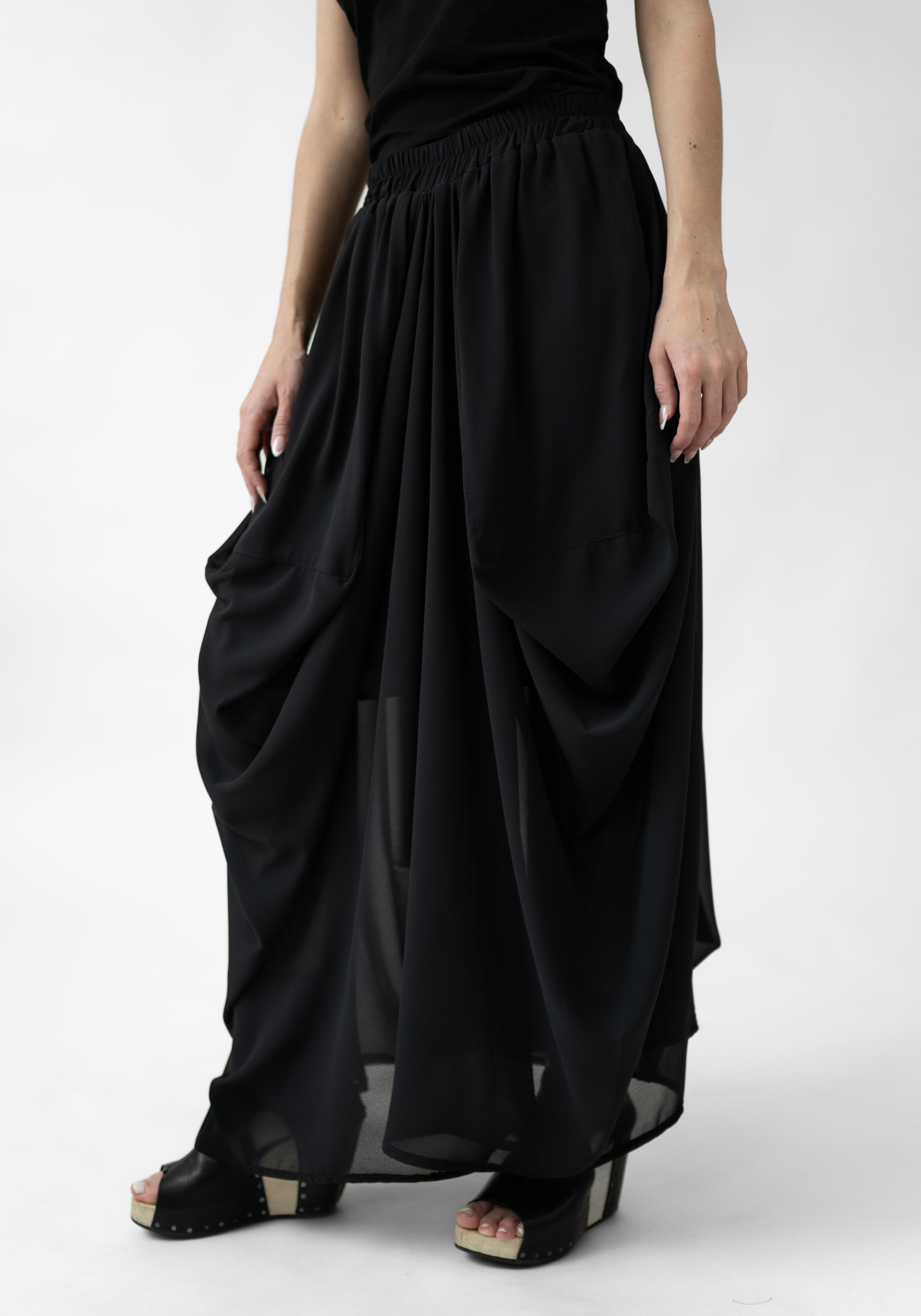 Drape Detail Layered Maxi Skirt - December Thieves