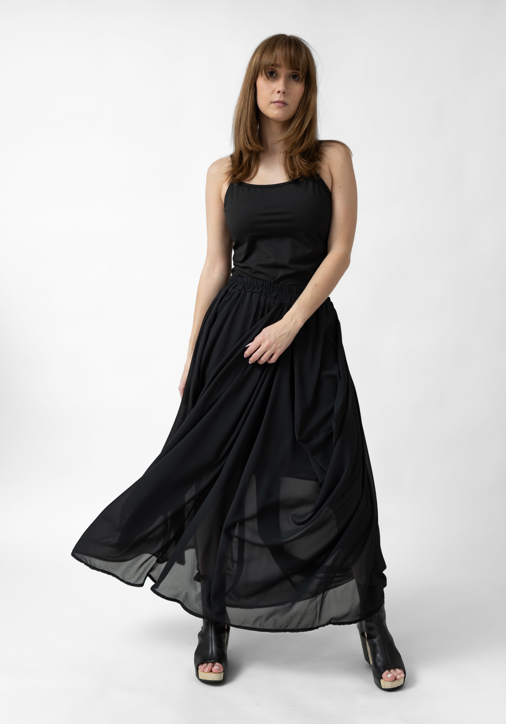 Drape Detail Layered Maxi Skirt - December Thieves