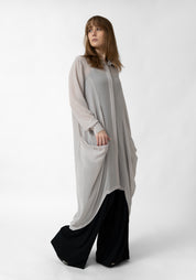 Asymmetric Semi-Sheer Tunic Blouse - December Thieves