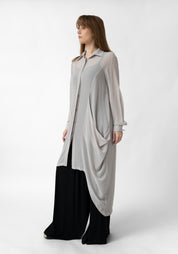 Asymmetric Semi-Sheer Tunic Blouse - December Thieves