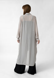 Asymmetric Semi-Sheer Tunic Blouse - December Thieves