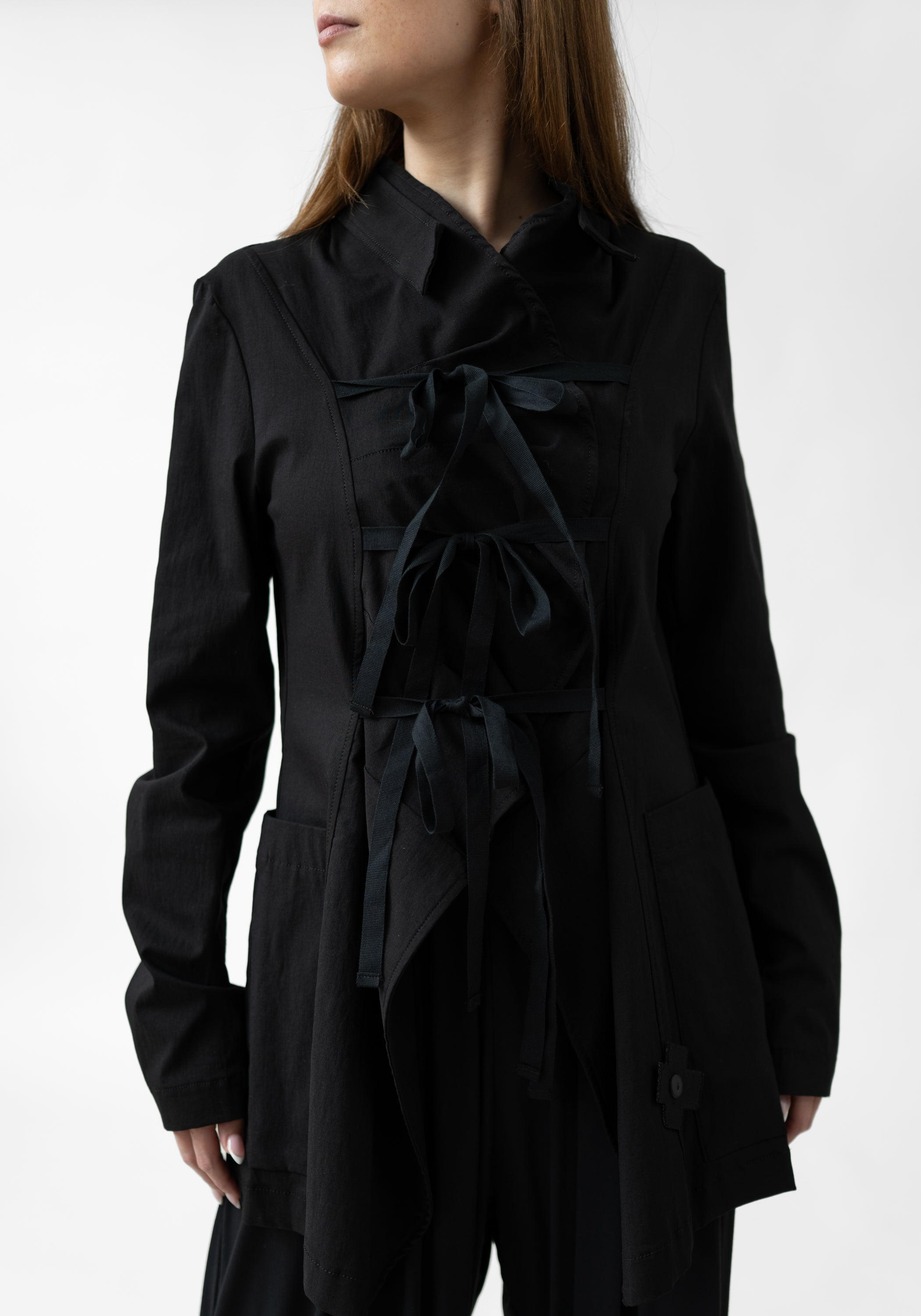 Tie Front Ruffle Blazer - December Thieves