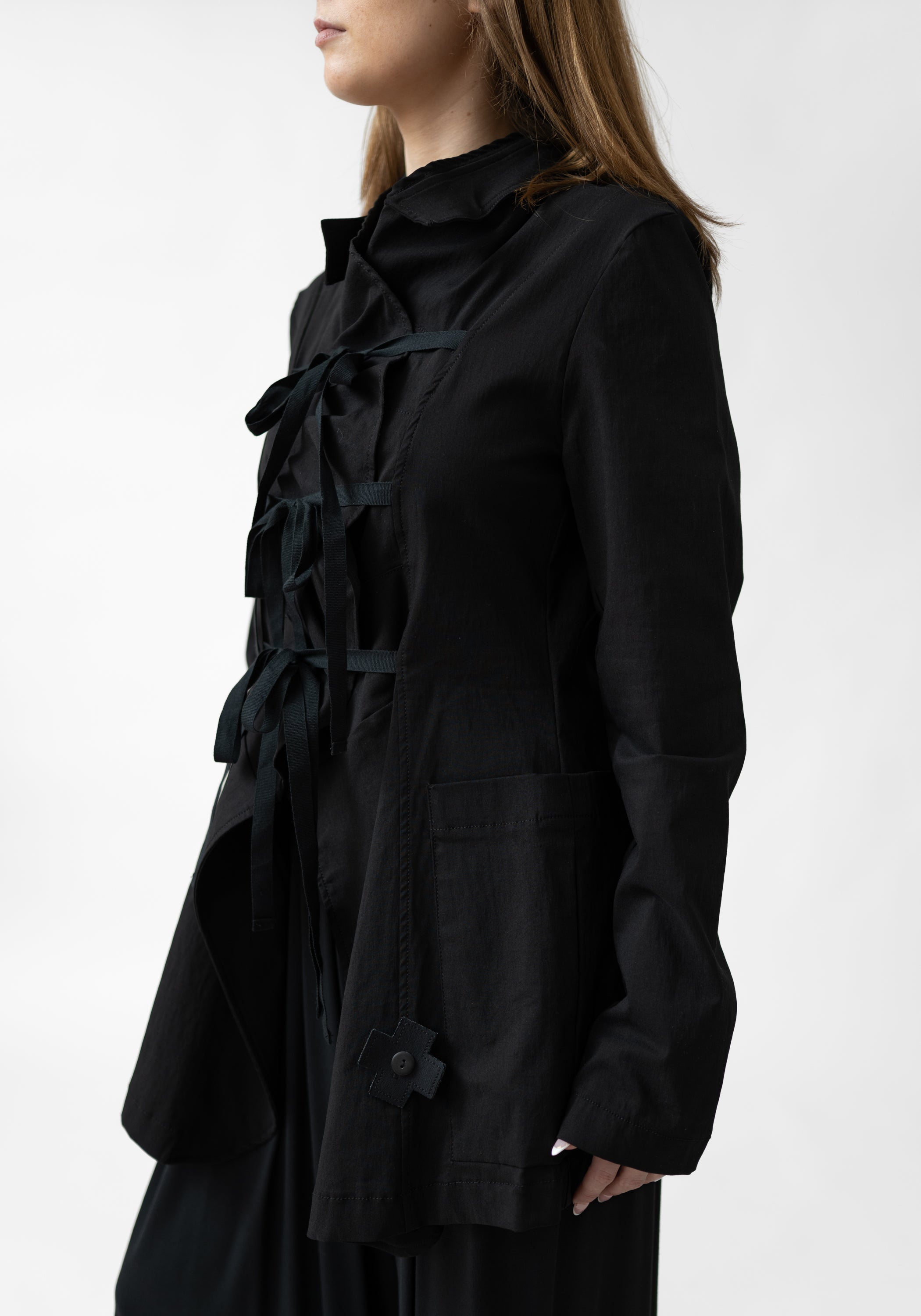 Tie Front Ruffle Blazer - December Thieves
