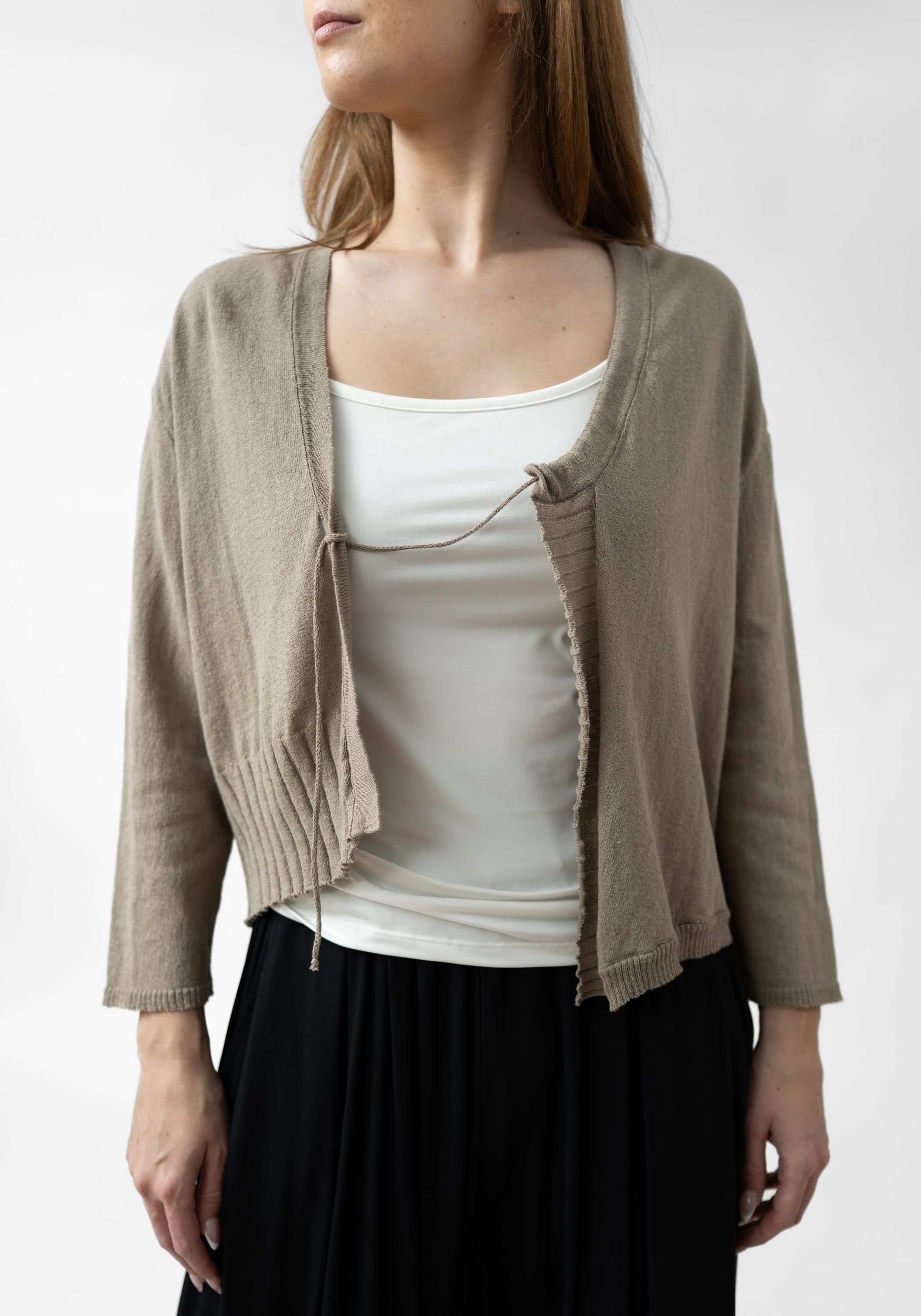 Tie Front Knit Drop Shoulder Cardigan - December Thieves