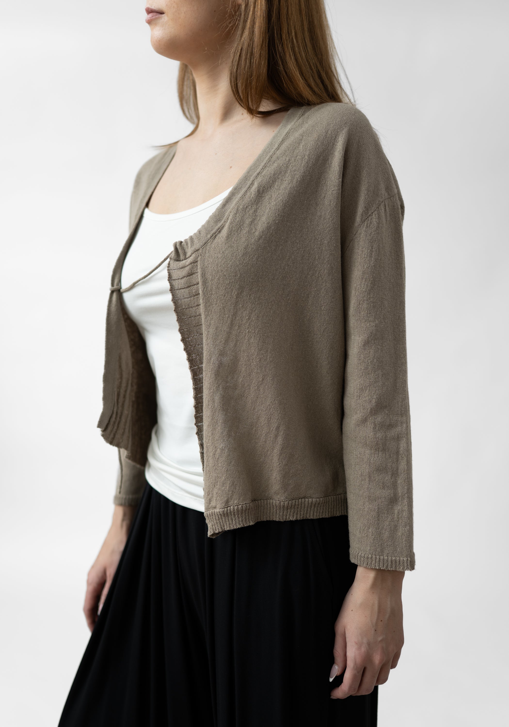 Tie Front Knit Drop Shoulder Cardigan - December Thieves