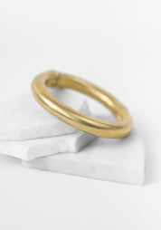 Thick Hinged Gold Plated Cuff Bracelet