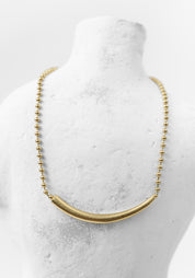 Gold Plated Ball Chain and Gilded Arch Necklace
